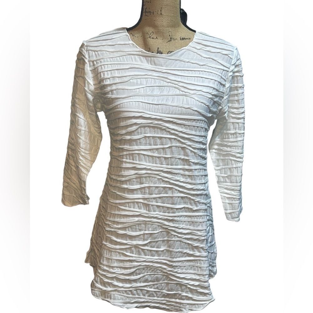 Carol Turner White Fiore Classic Shirttail Tunic Top Women’s Blouse size XSmall